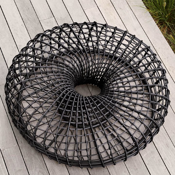 Nest Tisch/Hocker - Lava Grey, groß, inkl. Glasplatte - Cane-line