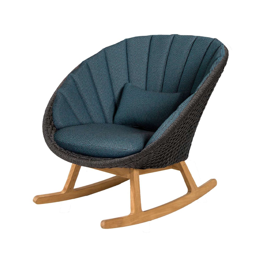 Cane-line Peacock Schaukelstuhl Fokus Dark Blue-Teak