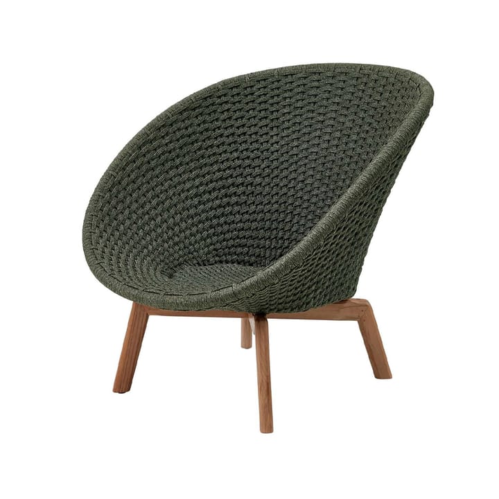 Peacock Weave Loungesessel - Dark green, Teakbein - Cane-line