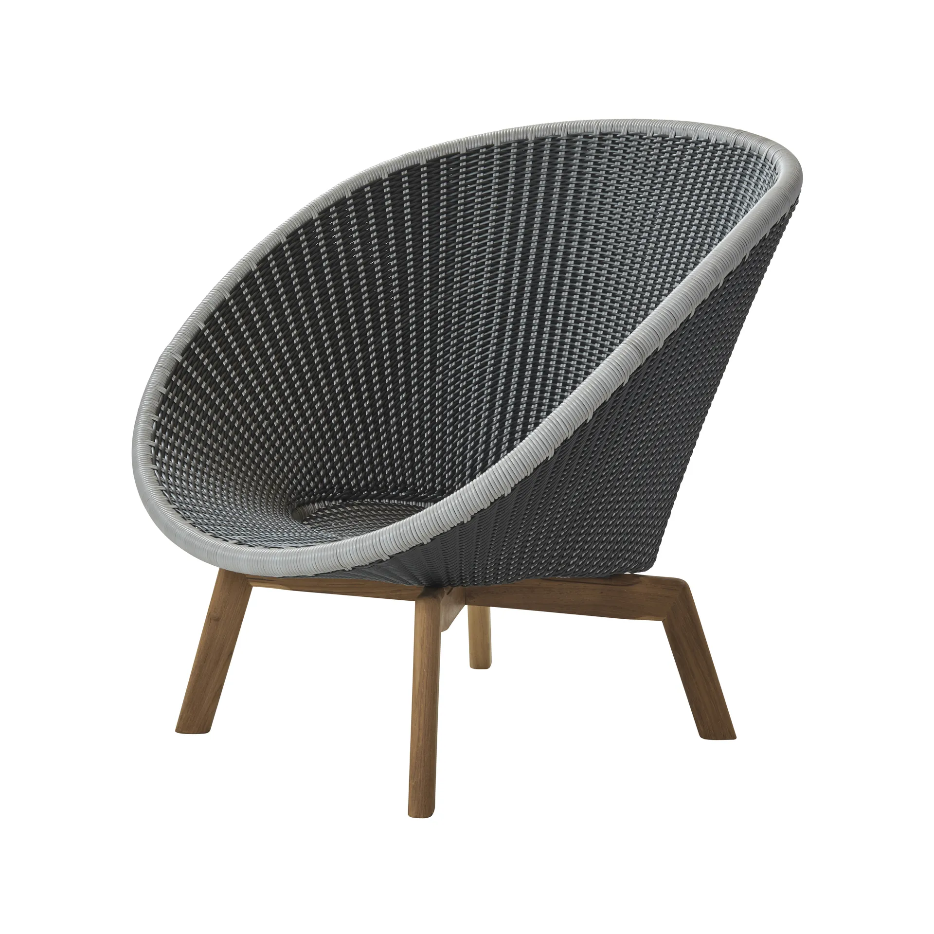 Peacock Weave Loungesessel, Grey/light Grey, Beine aus Teak Cane-line