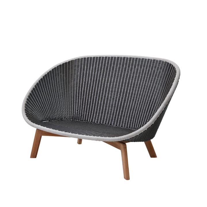 Peacock Weave Sofa - 2-Sitzer grau/hellgrau, Teakholzbeine - Cane-line