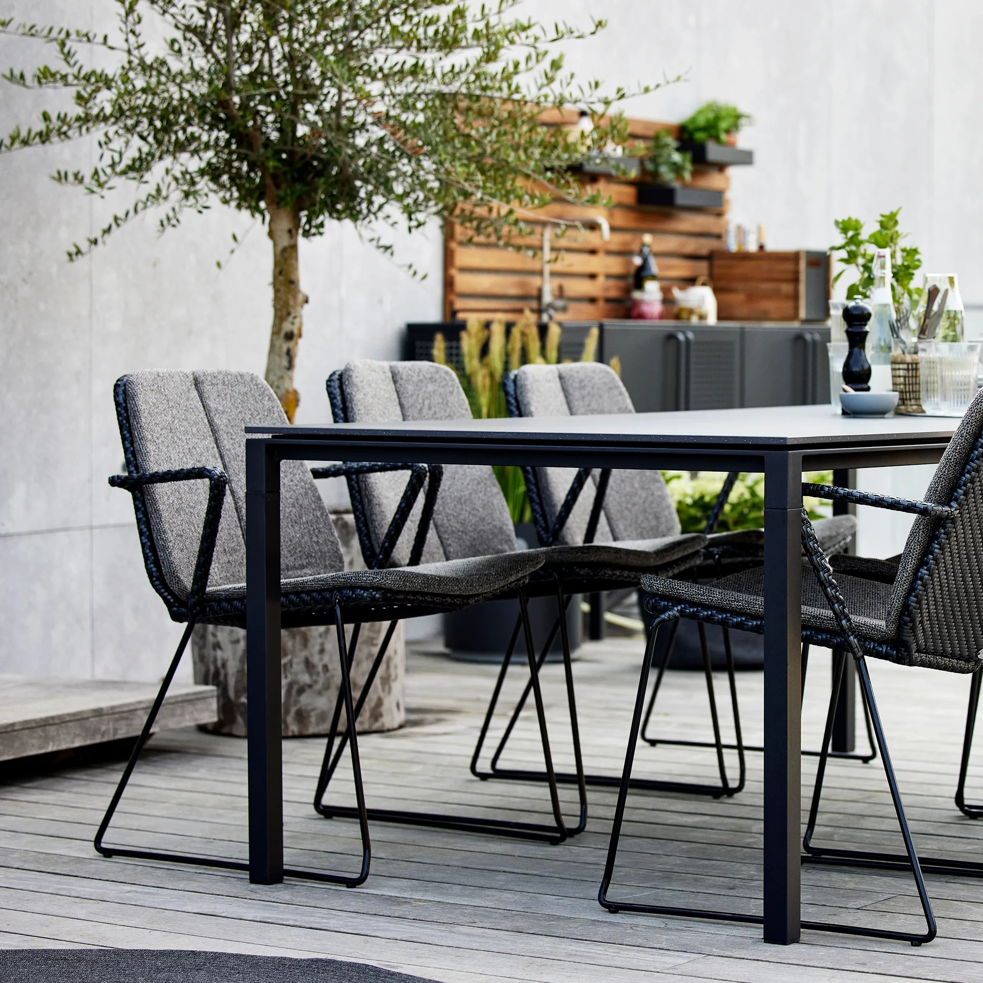 Pure Tisch 200x100 cm Basaltgrau-Lavagrau,  Cane-line