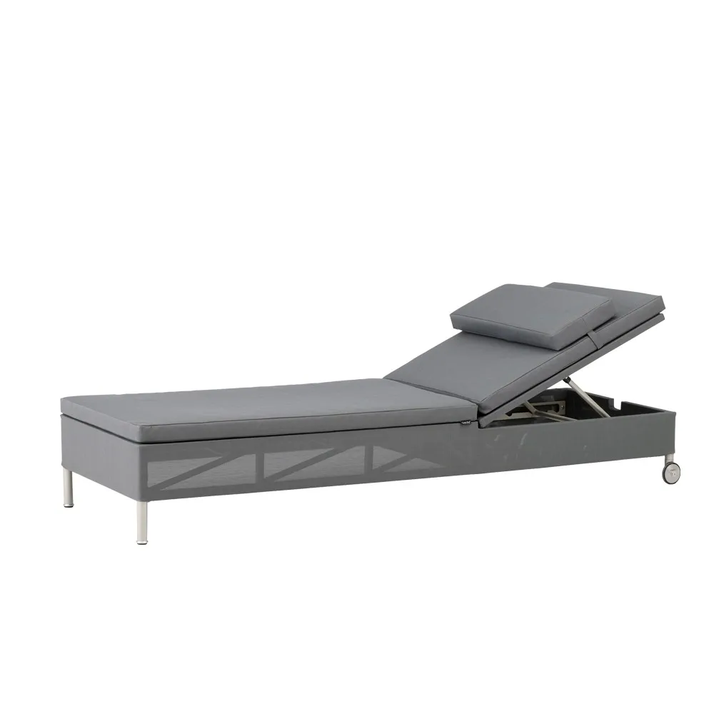 Rest Sonnenliege, Cane-Line Matt Grey, einfach Cane-line