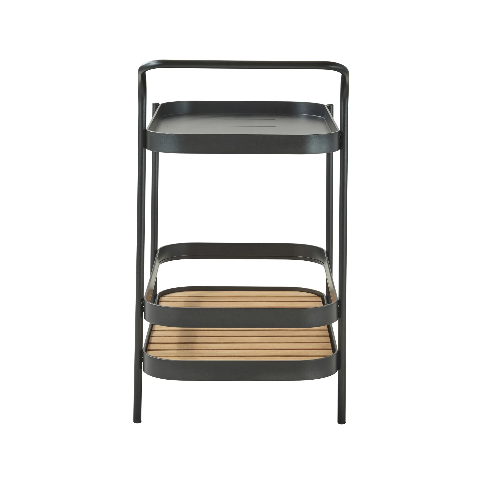 Roll Servierwagen, Lava-Grey inkl. Teakholz-Tischplatte Cane-line