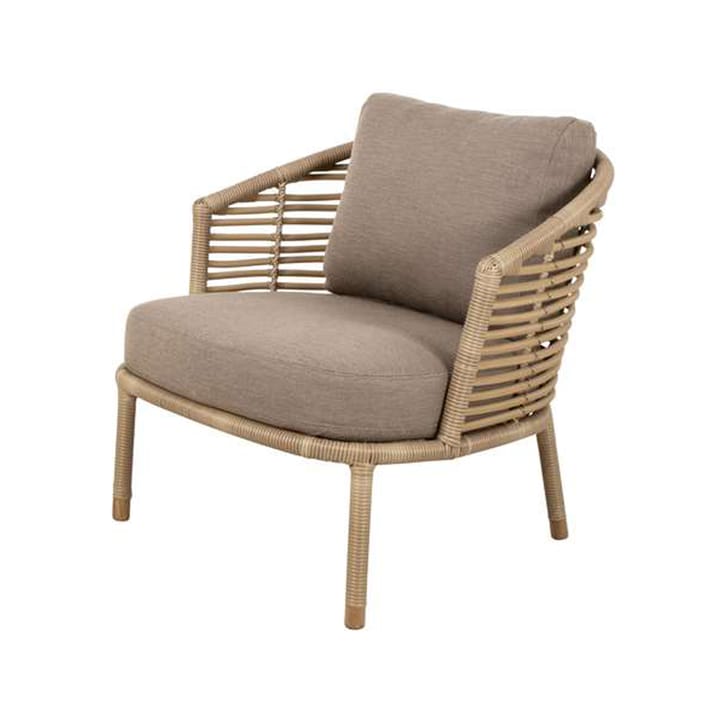 Sense Lounge Sessel - Cane-Line Matt Taupe, Natural, inklusive taupe Kissen - Cane-line