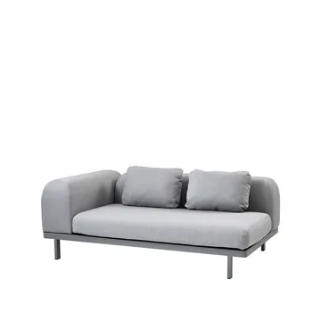 Space Modulsofa 2-Sitzer light grey - Linker-graues Aluminiumständer - Cane-line