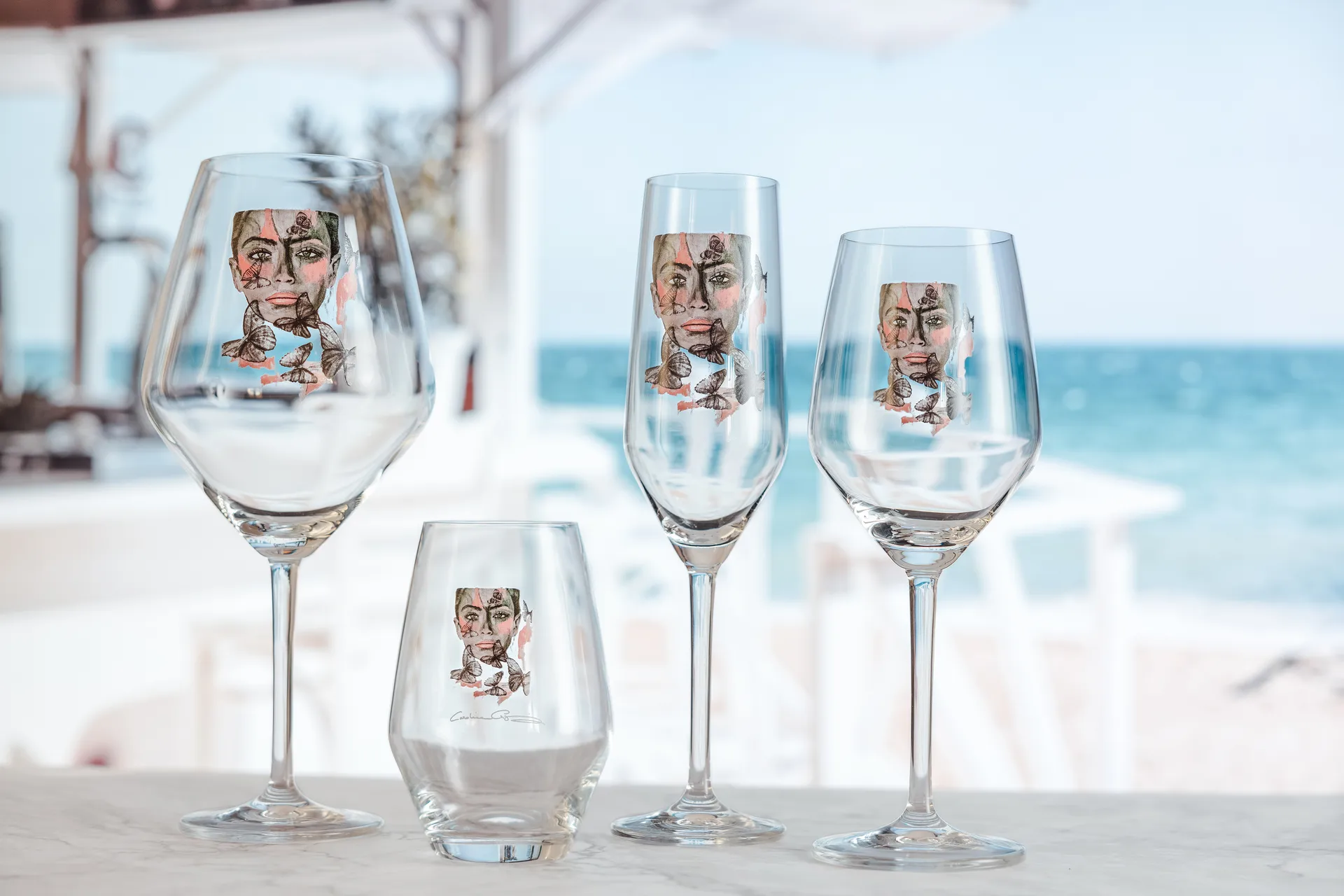 Butterfly Queen Wasserglas, 35cl Carolina Gynning