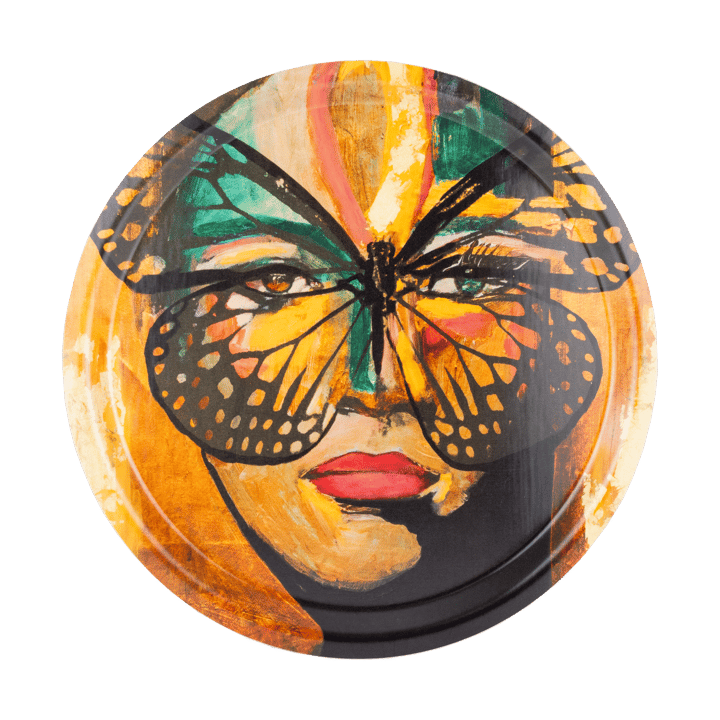 Golden Butterfly Tablett Ø31 cm, Orange-black Carolina Gynning