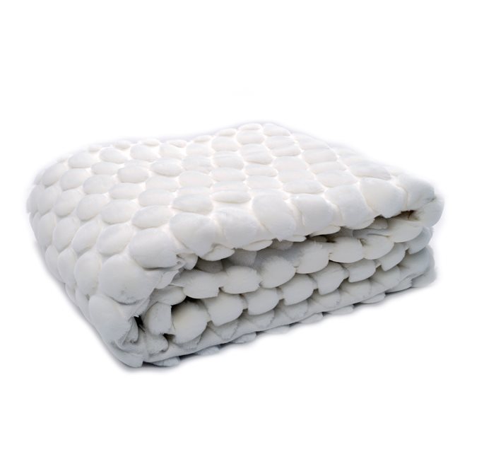 Ceannis Egg Collection Plaid 170x130 cm Weiß | Skandinavisches Design | Wolldecken | Weiß