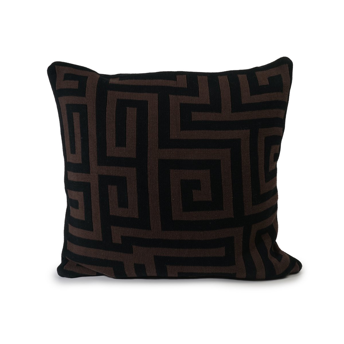 Ceannis Gestrickte Kissenhülle 50x50 cm Braun-schwarz