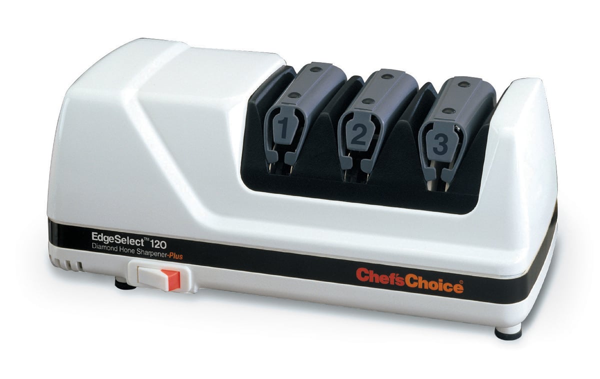 Chef"s Choice Modell 120 Messerschärfer elektrisch Diamant 3 Stufen Weiß