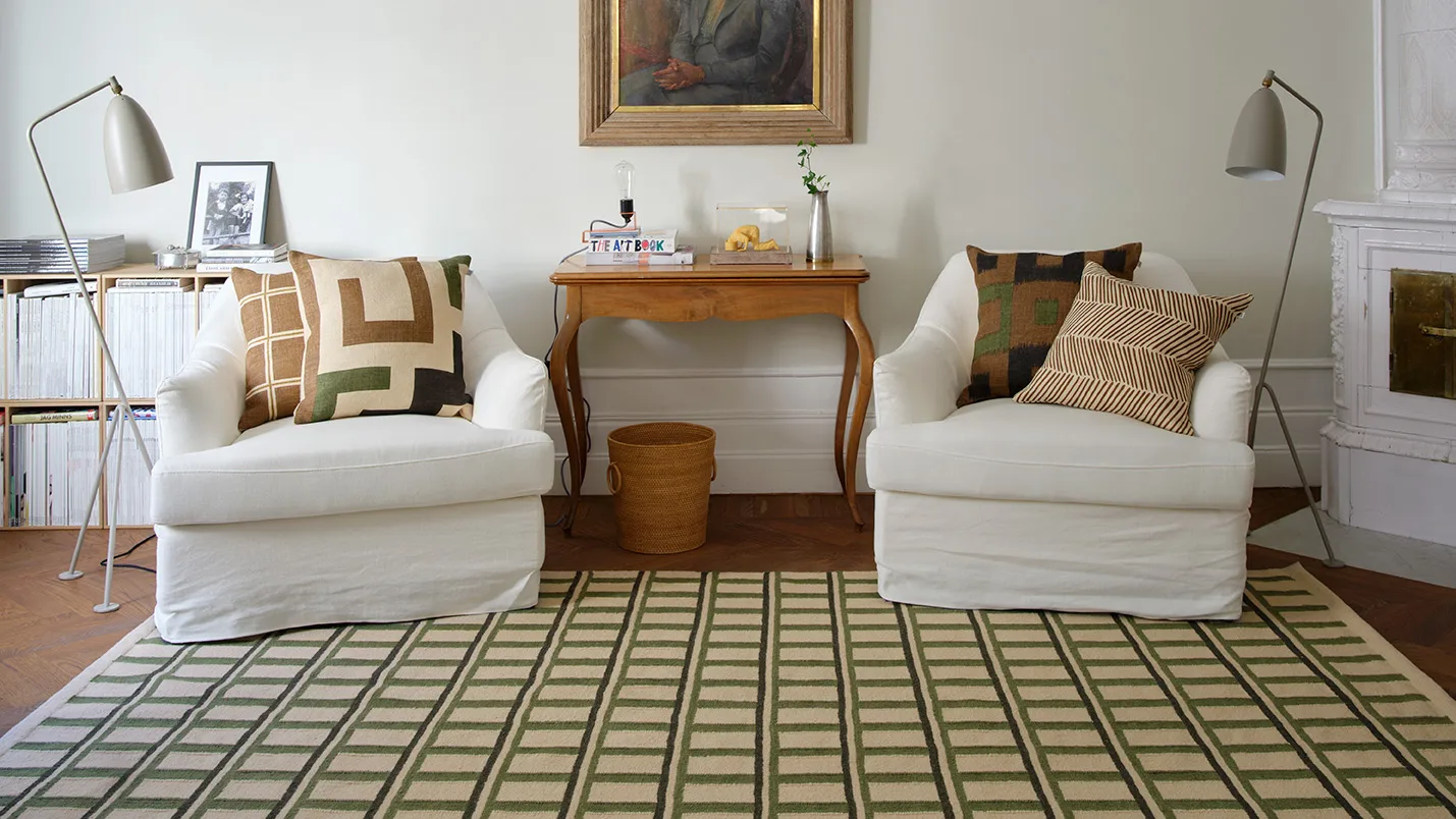 Aman Kissenbezug 50x50 cm, Taupe-cactus green-brown Chhatwal & Jonsson