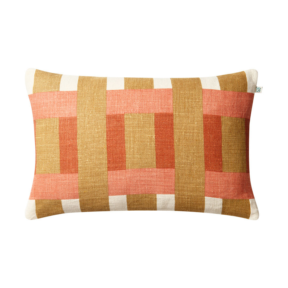 Chhatwal & Jonsson Benaras Kissenbezug 40x60 cm Khaki-rose-apricot orange