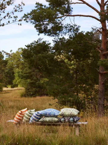 Block Stripe Outdoor-Kissen 40x60 cm - Riviera blue-off white - Chhatwal & Jonsson