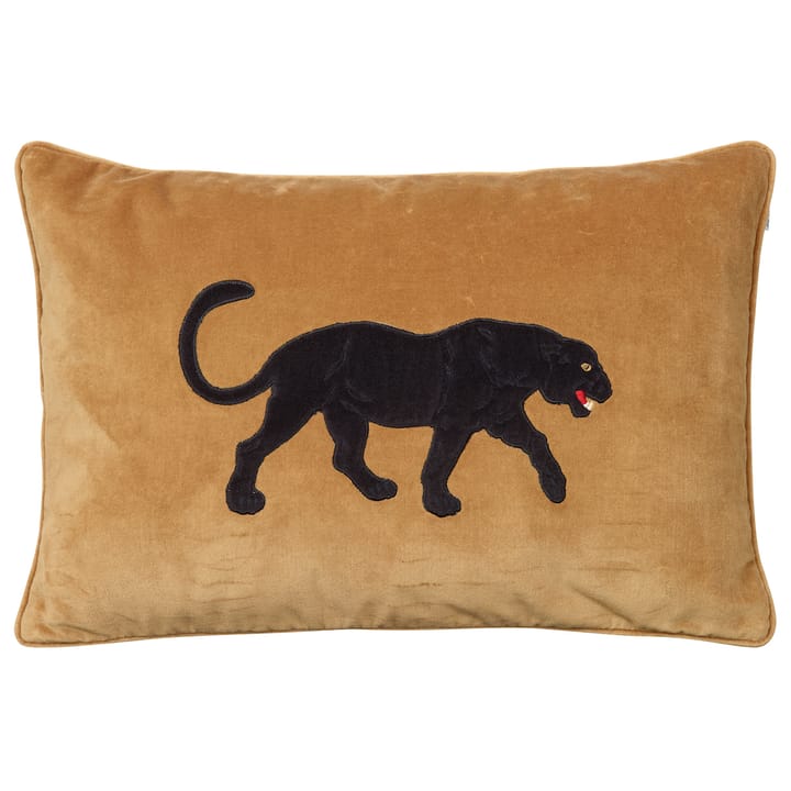 Embroidered Black Panther Kissenbezug 40 x 60cm - Masala yellow - Chhatwal & Jonsson