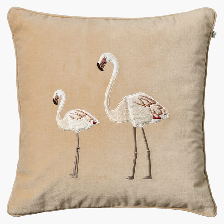 Embroidered Flamingo Kissenbezug 50 x 50cm, Beige Chhatwal & Jonsson