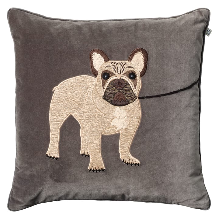 Embroidered French Bull Dog Kissenbezug 50 x 50cm - Grau - Chhatwal & Jonsson