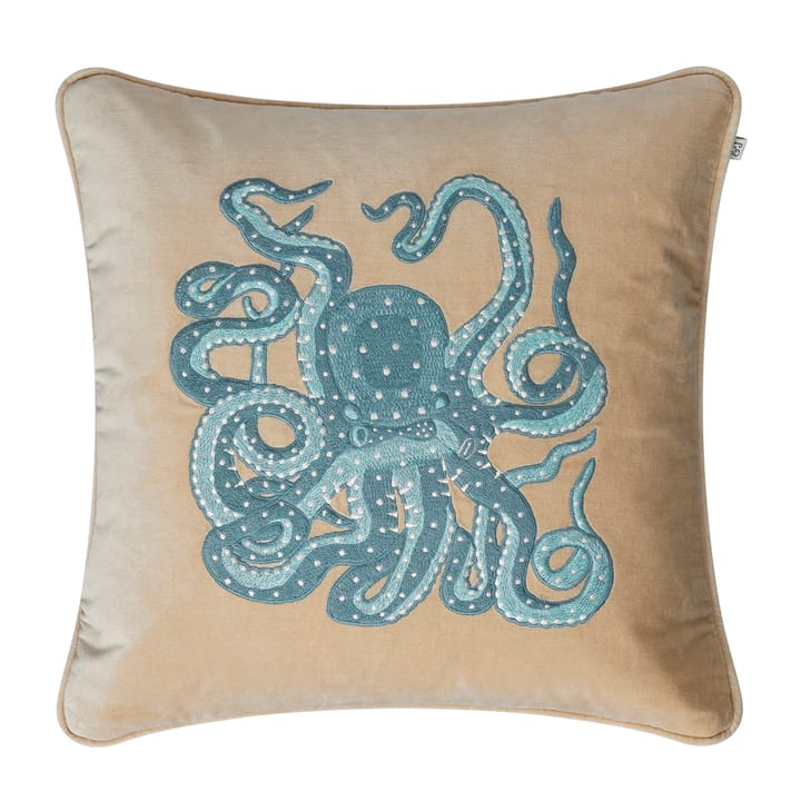 Embroidered Octopus Kissenbezug 50 x 50cm - Beige-aqua - Chhatwal & Jonsson