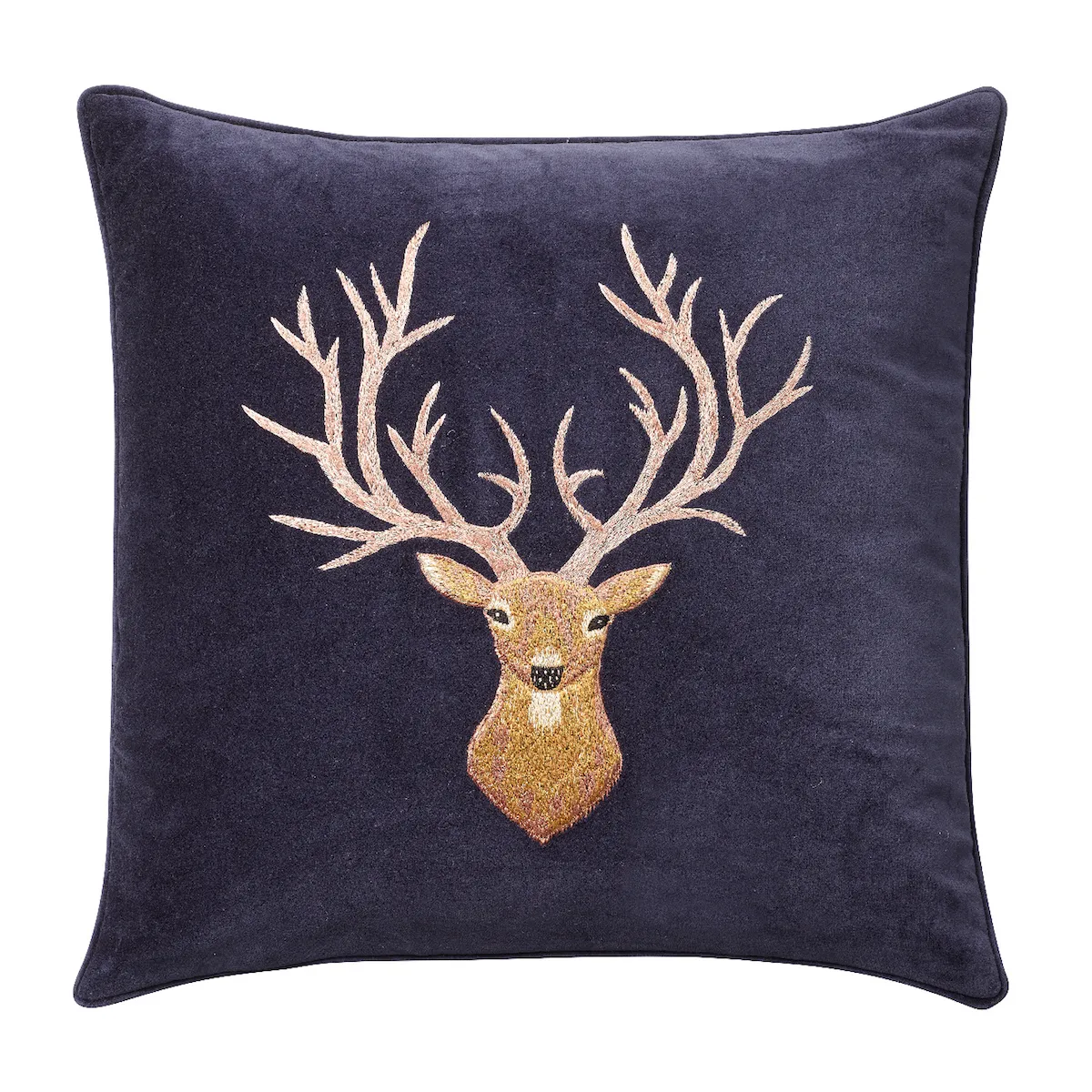 Embroidered Reindeer Kissenbezug 50 x 50 cm, Navy Chhatwal & Jonsson