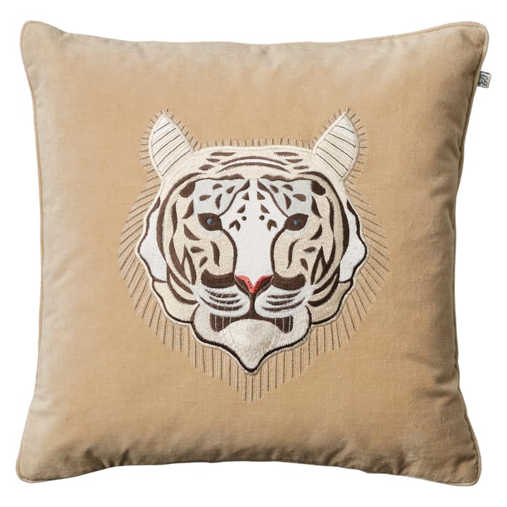 Embroidered Tiger Kissenbezug 50 x 50cm - Beige - Chhatwal & Jonsson