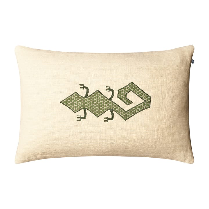 Gecko Kissenbezug 60 x 40cm, Light beige-cactus green Chhatwal & Jonsson