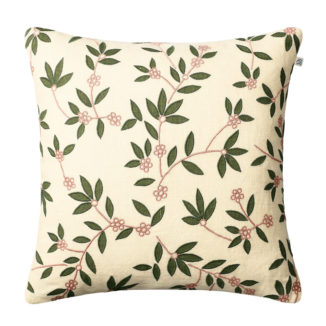 Gita Kissenbezug 50 x 50cm, Beige-green-rose Chhatwal & Jonsson