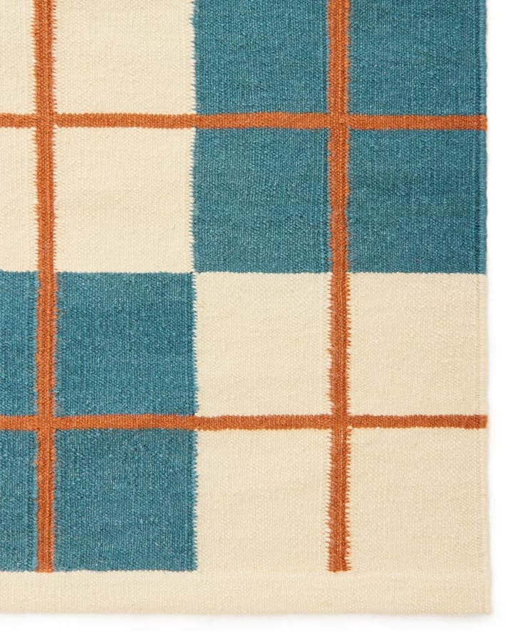 Haveli Teppich 180x270 cm, Heaven blue-light khaki-rust Chhatwal & Jonsson
