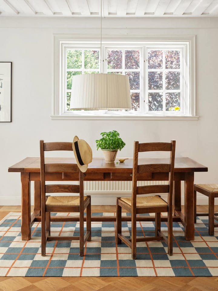 Haveli Teppich 180x270 cm, Heaven blue-light khaki-rust Chhatwal & Jonsson