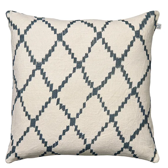 Chhatwal & Jonsson Ikat Kerela Kissenbezug 50 x 50cm Weiß-blau