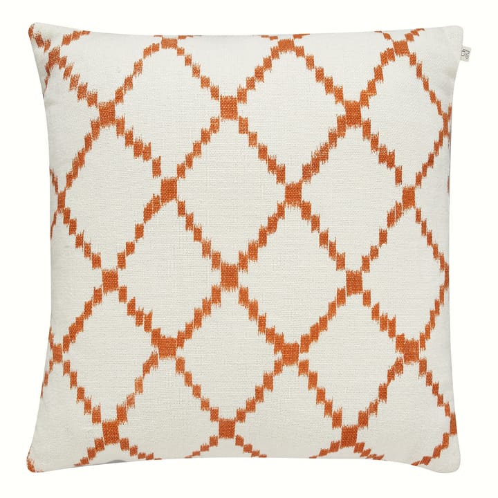 Ikat Kerela Kissenbezug 50 x 50cm - Weiß-Jaffa orange - Chhatwal & Jonsson