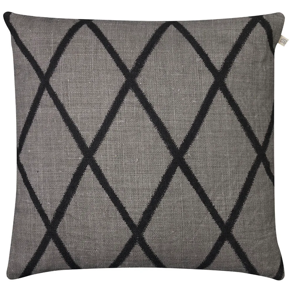 Ikat Orissa Kissenbezug 50 x 50cm, Grau-schwarz Chhatwal & Jonsson