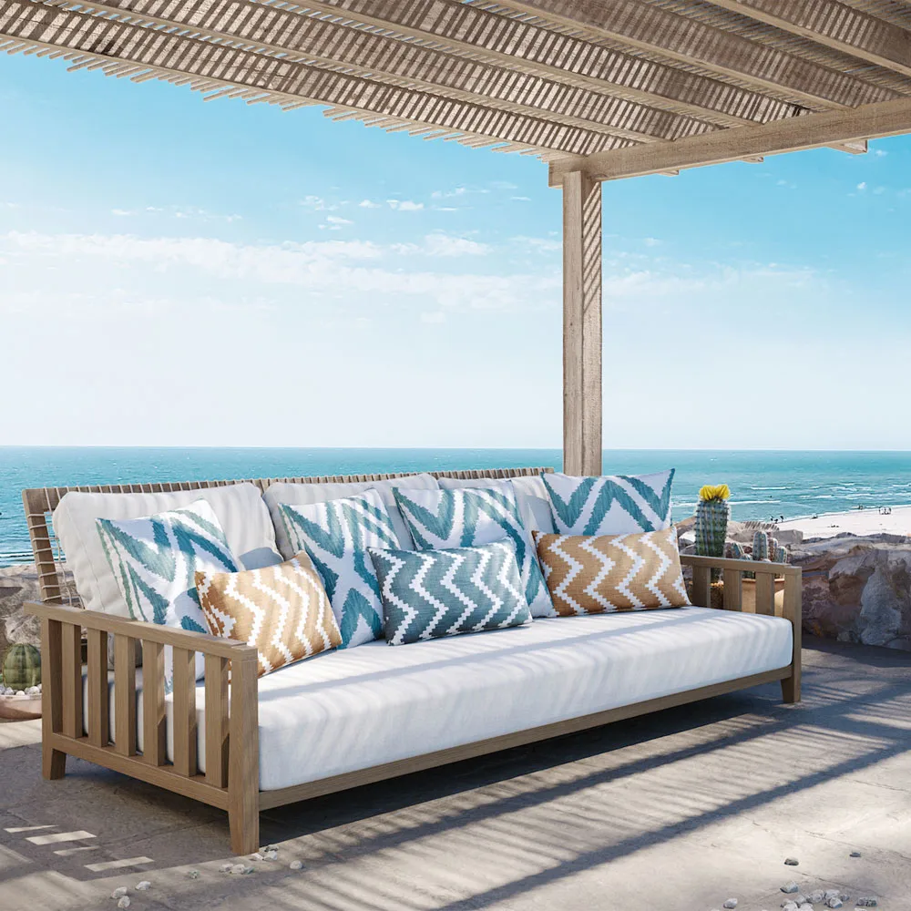 Ikat Sema Kissen, Beige/offwhite, 40cm Chhatwal & Jonsson