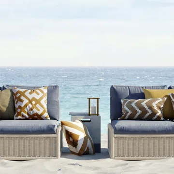 Ikat Sema Kissen - Blue/off white, 40cm - Chhatwal & Jonsson