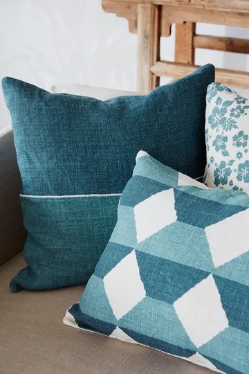 Indu Kissenbezug 50 x 50cm - Off white-heaven blue - Chhatwal & Jonsson