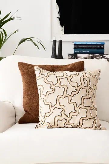 Kamal Kissenbezug 50 x 50cm - Masala Yellow-Cognac-Off White - Chhatwal & Jonsson