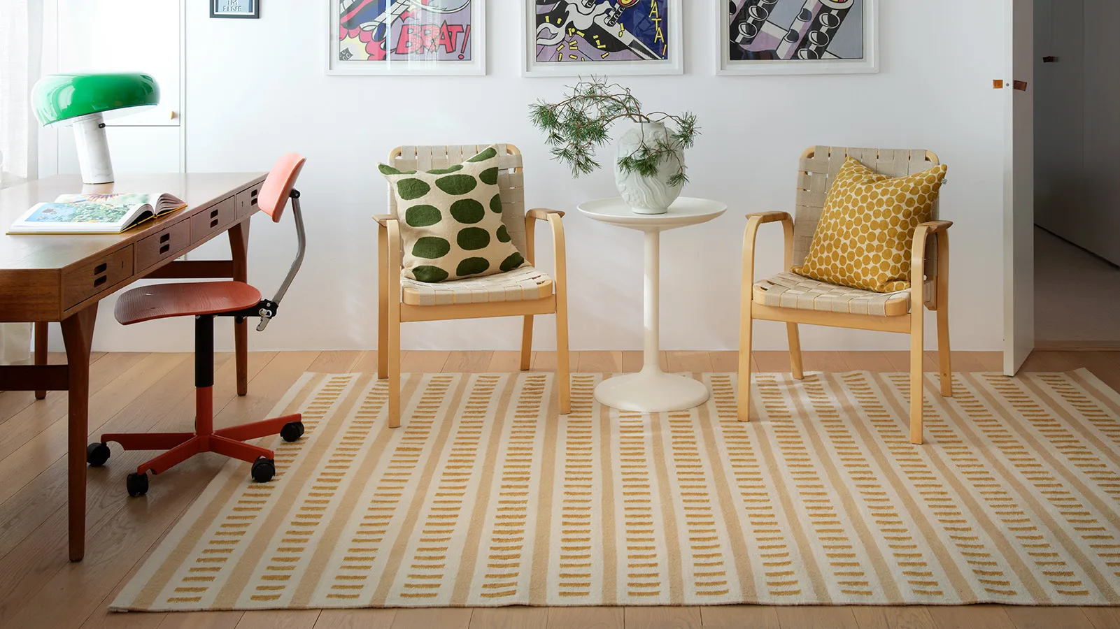 Ladakh Wollteppich, Off white-beige-masala yellow, 180x270 cm Chhatwal & Jonsson