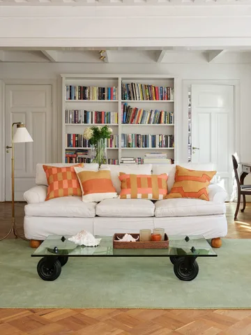 Marari Kissenbezug - Apricot orange-khaki-rose, 50x50 cm - Chhatwal & Jonsson