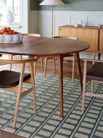 Mysore Wollteppich 180x270 cm - Off-White-Himmelblau - Chhatwal & Jonsson