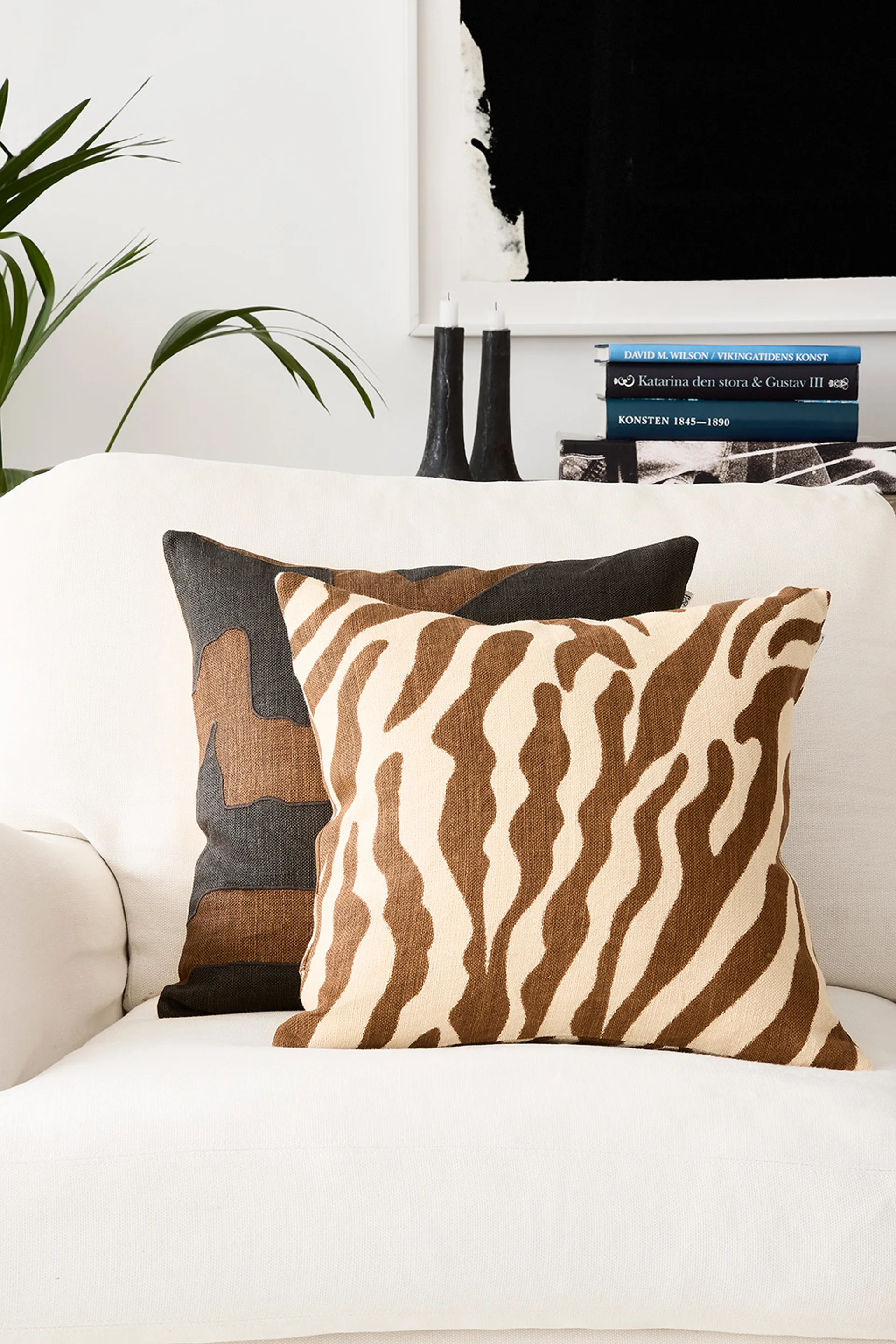 Sikkim Kissenbezug 50 x 50cm, Taupe-Dark Brown Chhatwal & Jonsson