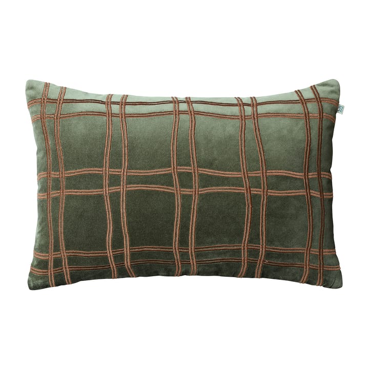 Tattersall Kissenbezug 40 x 60cm - Forest green-cognac - Chhatwal & Jonsson