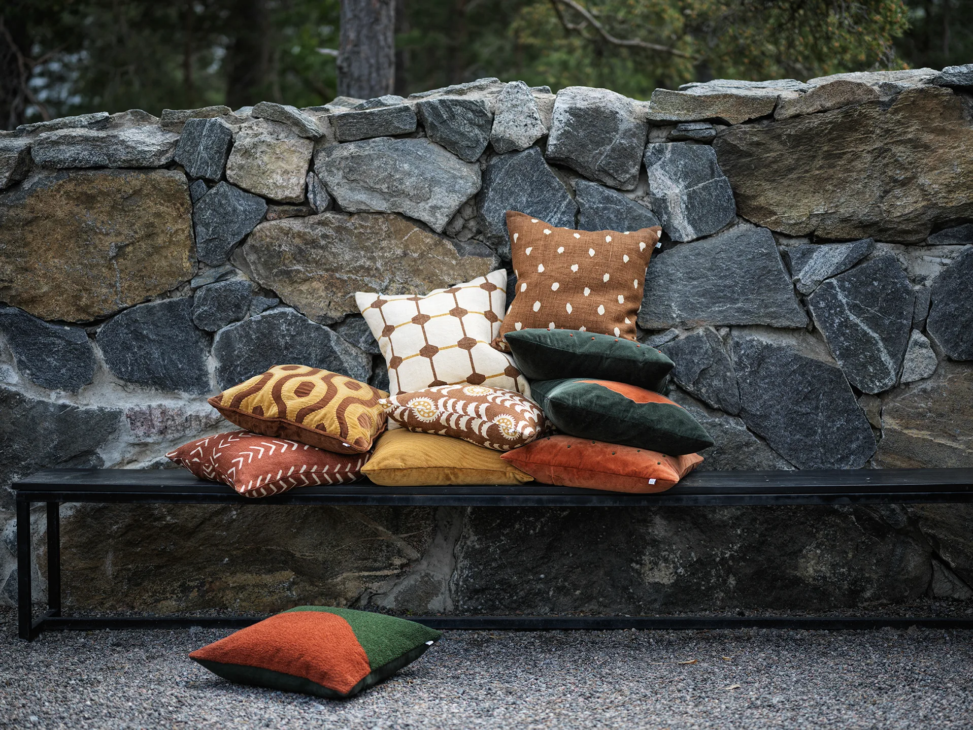 Yogi Kissenbezug 50 x 50 cm, Forest Green-Terracotta Chhatwal & Jonsson