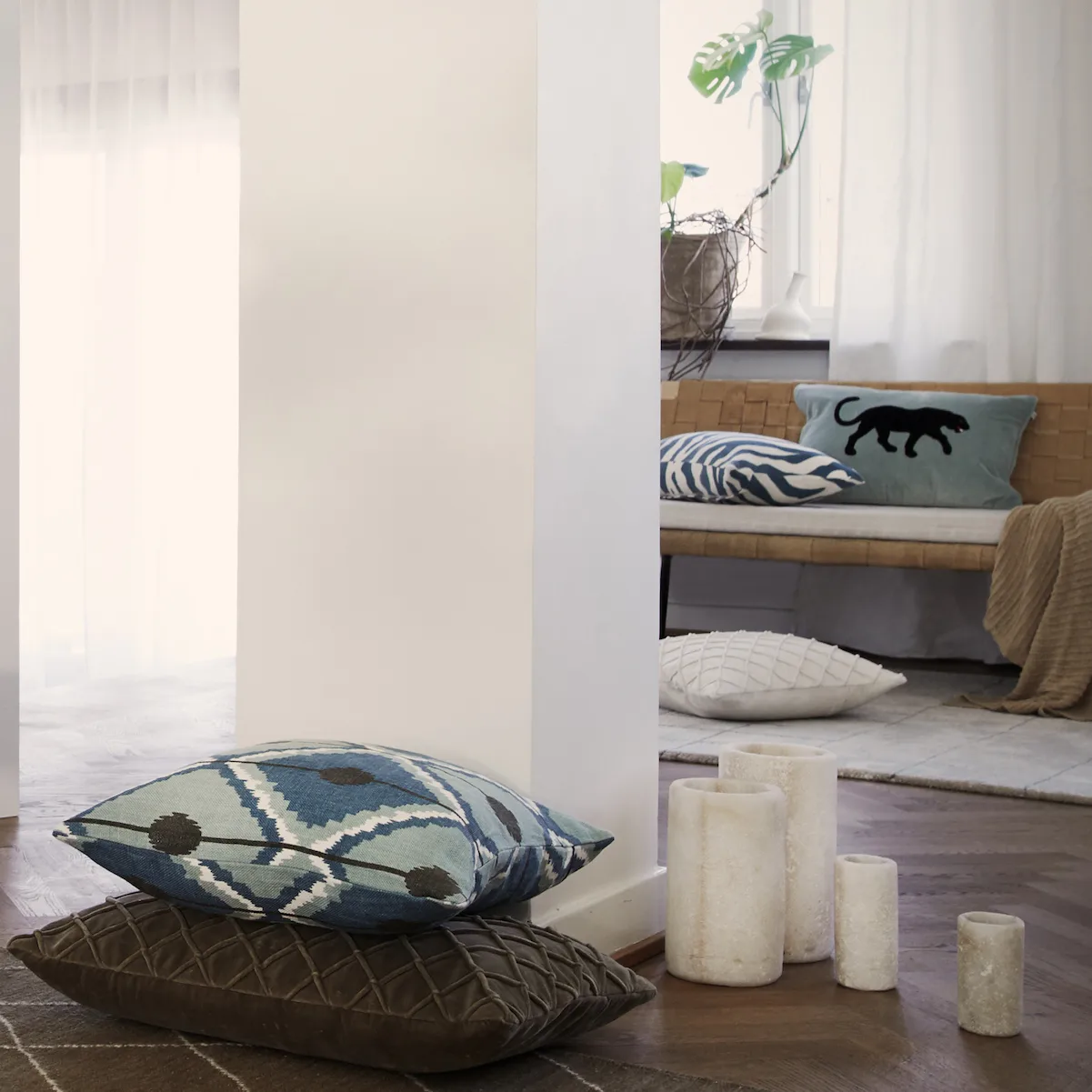 Zebra Kissenbezug 50 x 50cm, Heaven blue Chhatwal & Jonsson