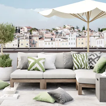 Zebra Outdoor Kissen 50 x 50 cm - Sage/off white, 50 cm - Chhatwal & Jonsson