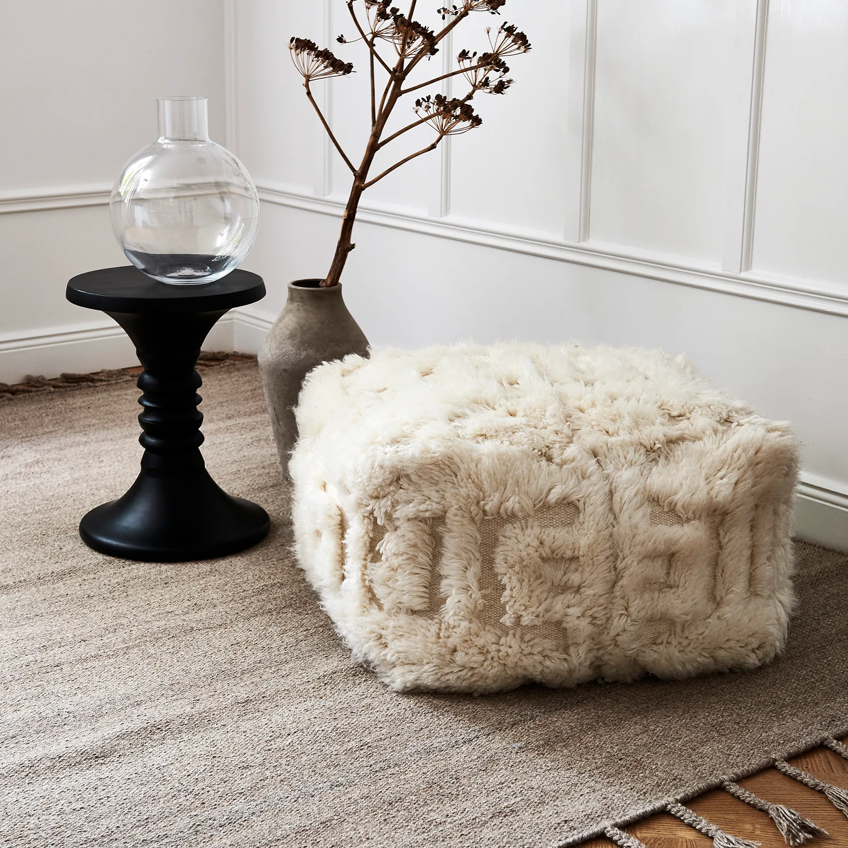 Casablanca Pouf Sitzkissen 55 x 55cm, Weiß Classic Collection