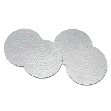 Glasuntersetzer hammered Ø10cm 4er Pack - Messing vernickelt - Classic Collection