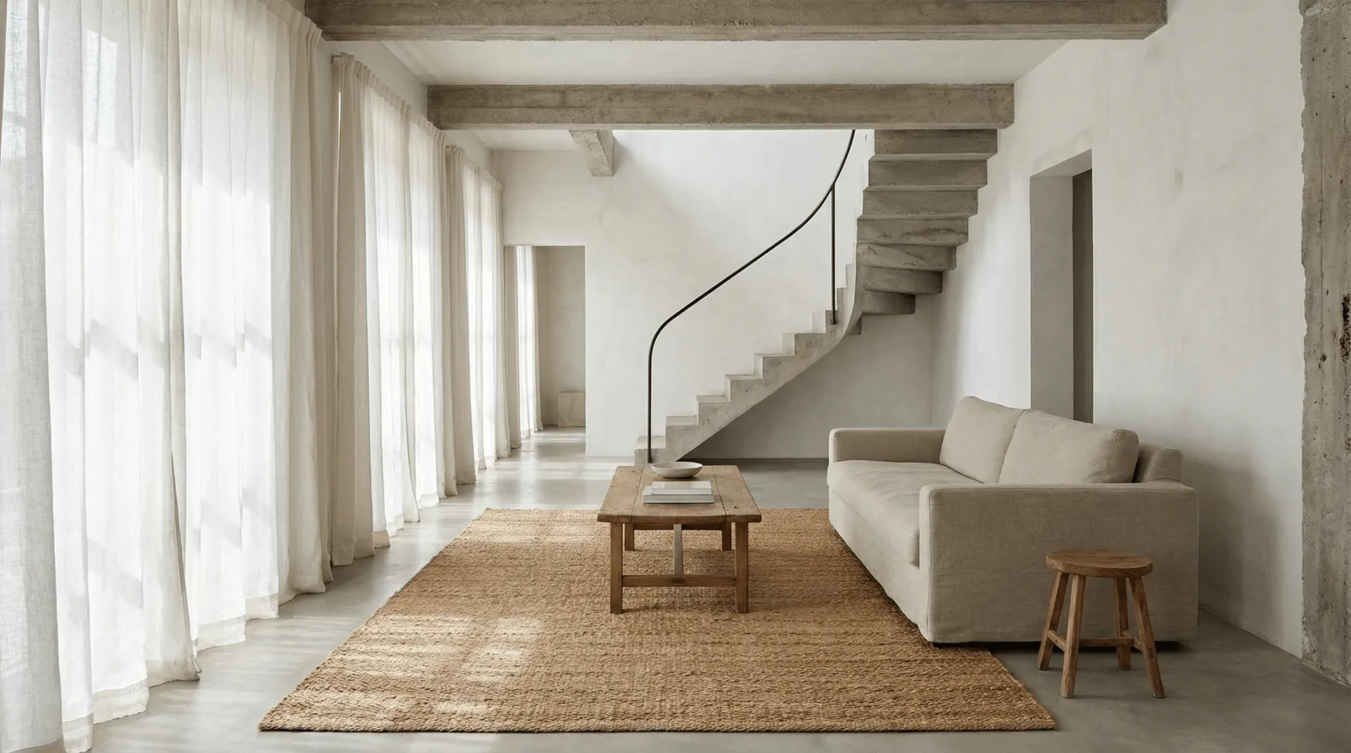 Jute Plain Teppich, Natural, 170x230 cm Classic Collection