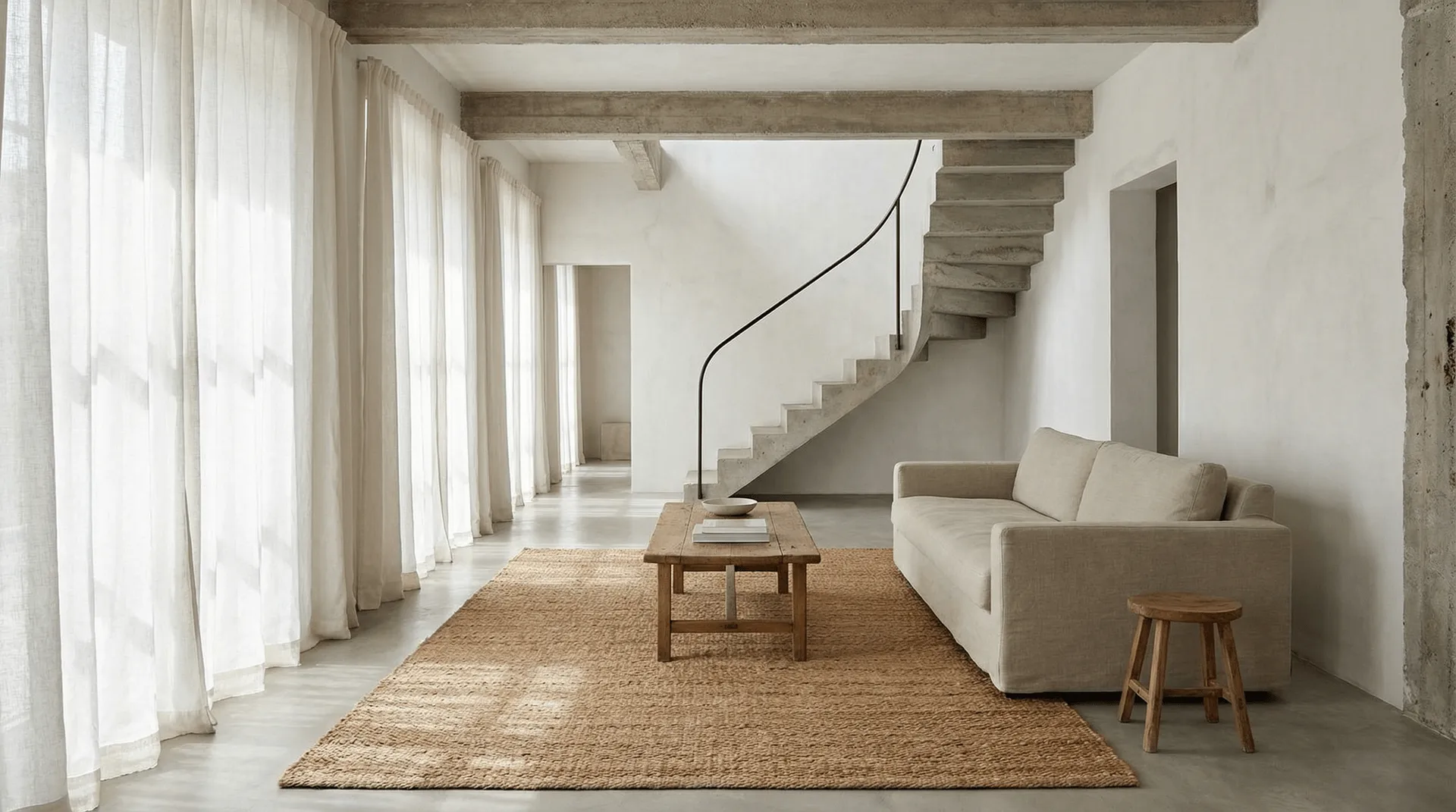 Jute Plain Teppich, Natural, 200x300 cm Classic Collection