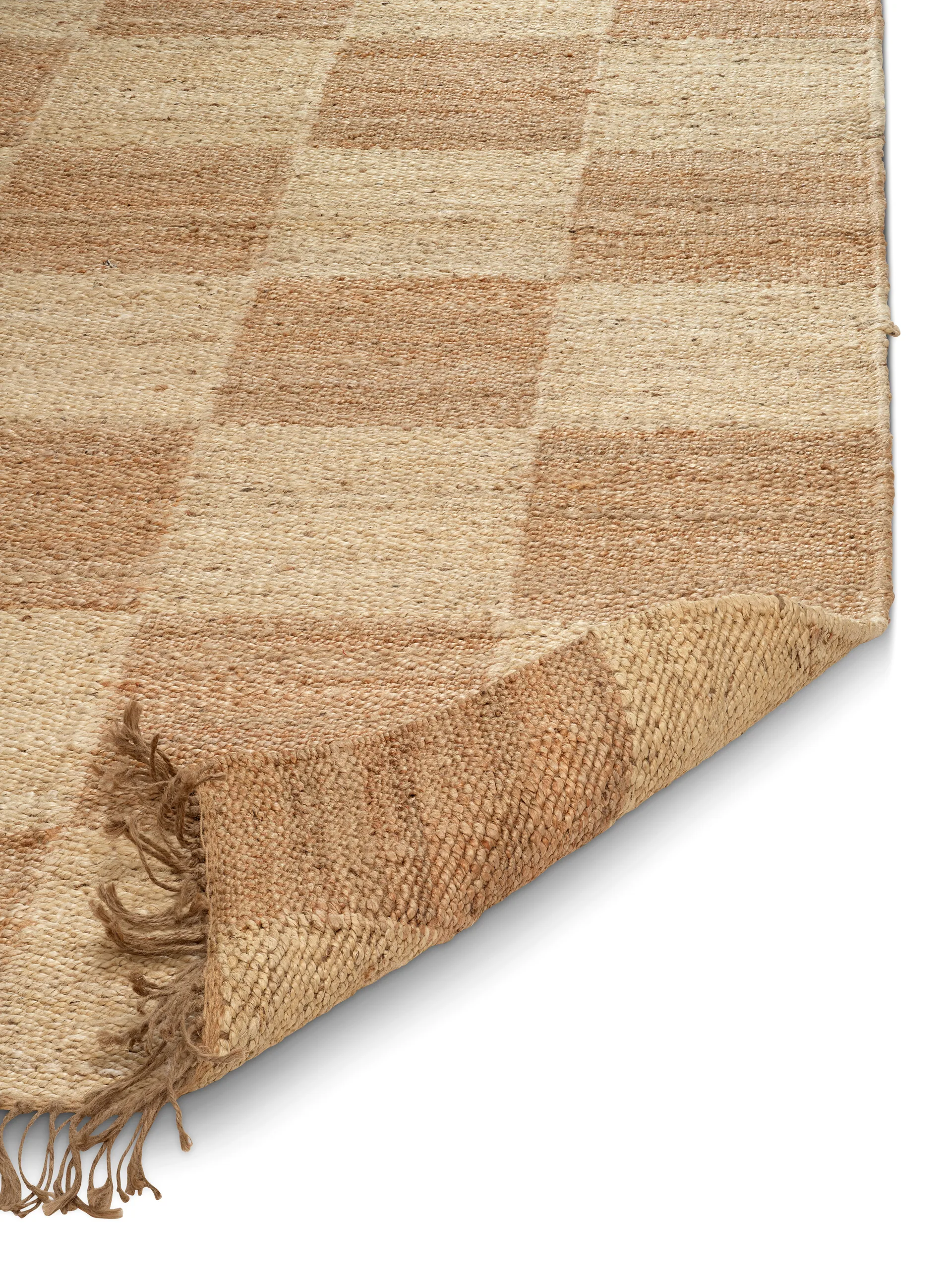 Jute Squares Teppich, Natural, 250x350 cm Classic Collection