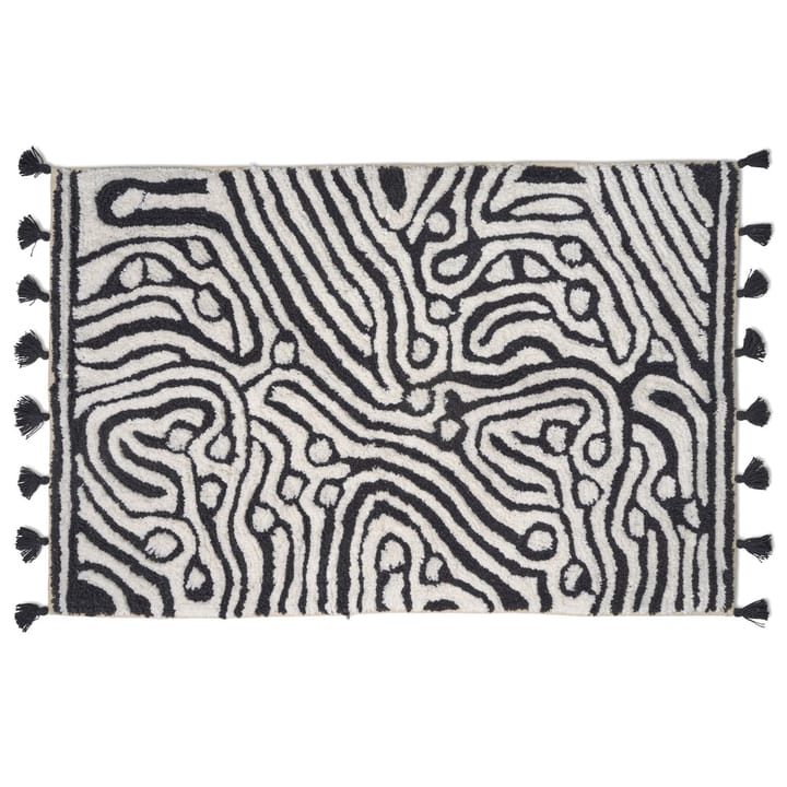 Maze Badezimmerteppich 60 x 90cm - Schwarz-weiß - Classic Collection