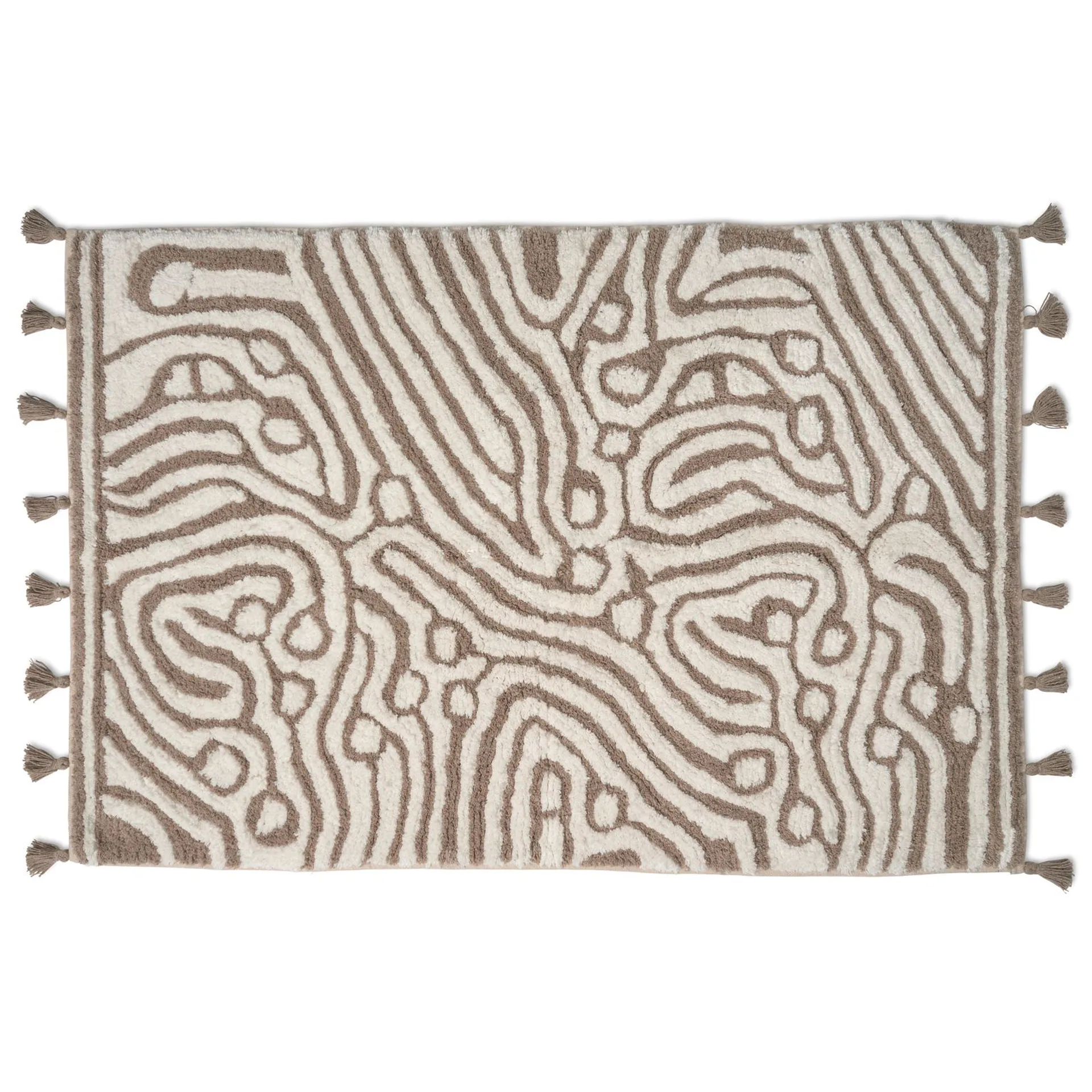 Maze Badezimmerteppich 60 x 90cm, Simply taupe-weiß Classic Collection